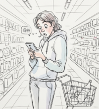 スーパーで通知見て買い忘れに気付いた！