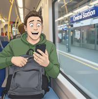 危うく降りる駅を乗り過ごすとこだった！